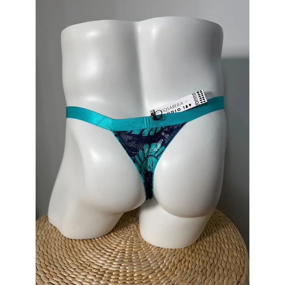 Cosabella Men's Lace Italian Thong Leaf Print Brief Underwear‎ Size L